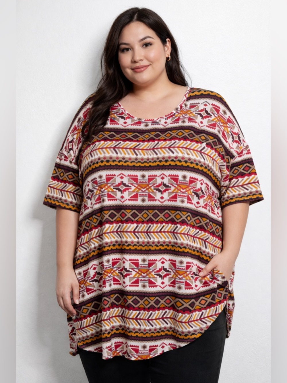 NEW Lularoe Aztec Southwestern Tunic 2XL Boho Oversized Soft Flowy Comfy Fit